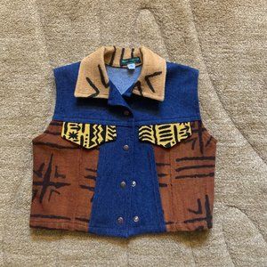 NWOT - Denim And Mudcloth Unisex Vest